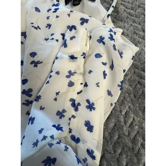 Banana Republic Floral Tiered Gauze Ruffle Dress Size 6 MSR $89.99 Blue Flowers - Picture 11 of 11